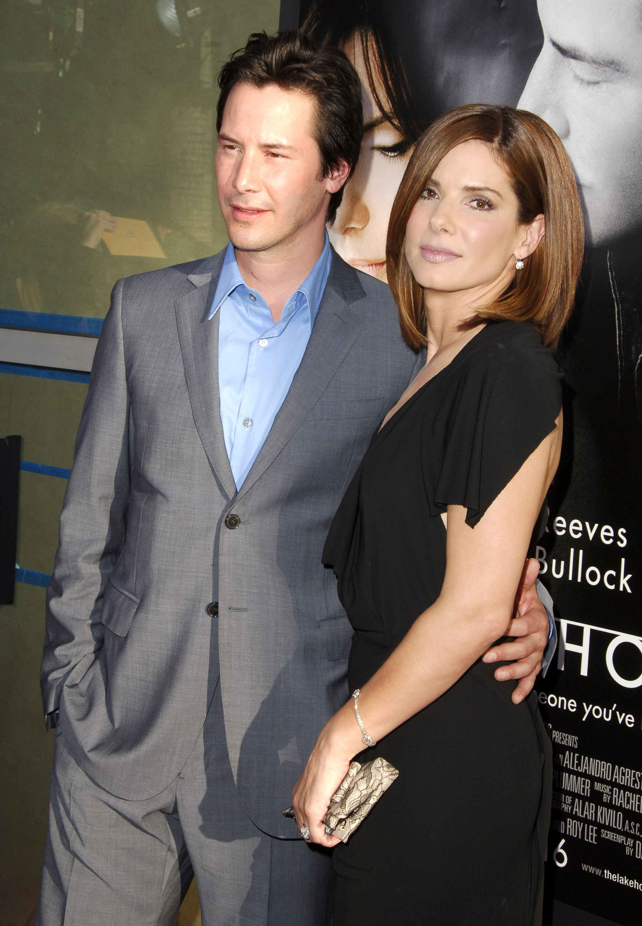 Sandra Bullock és Keanu Reeves 2006-ban a Ház a tónál című film bemutatóján.
