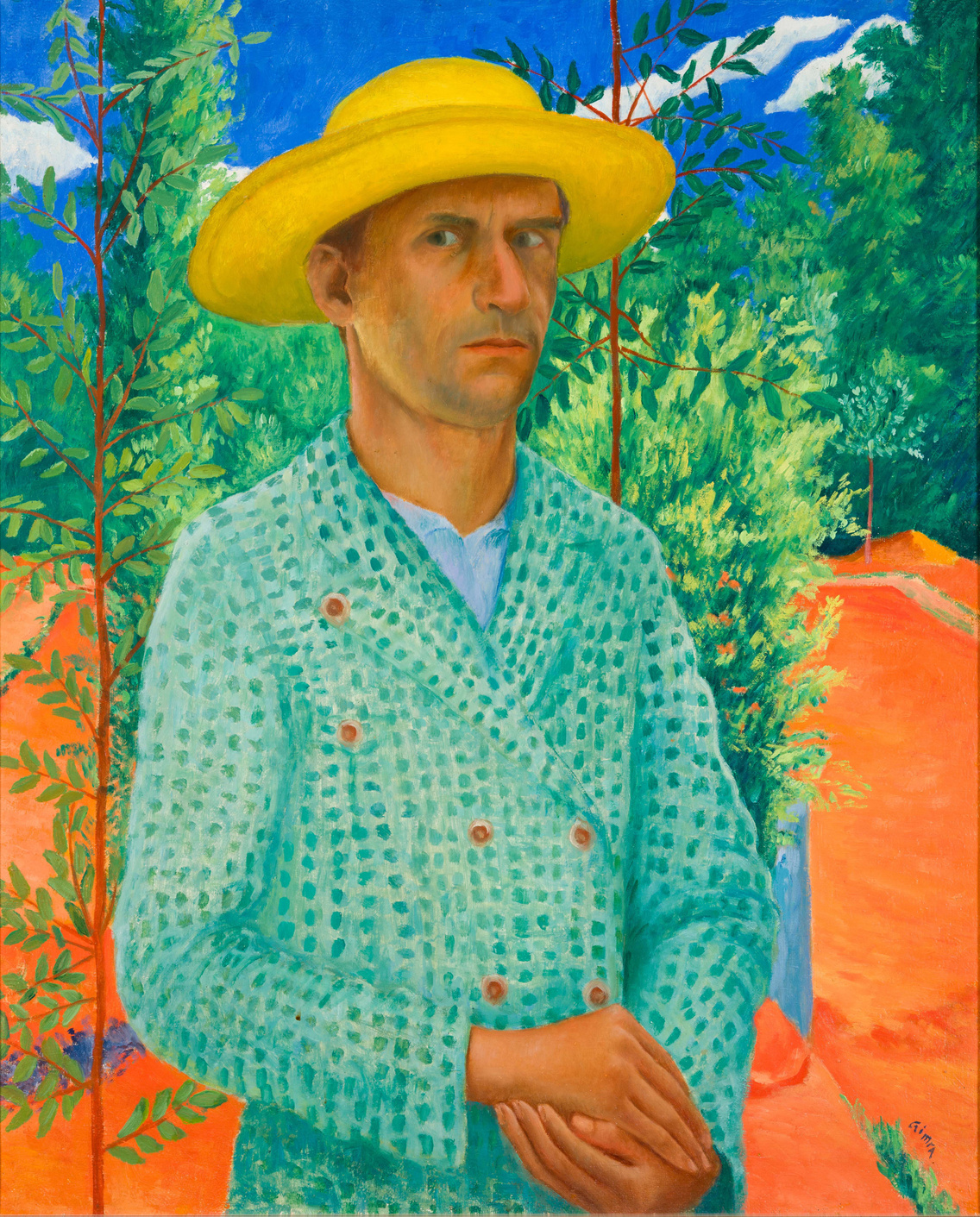 Czimra Gyula: Önarckép szalmakalappal (1934)
