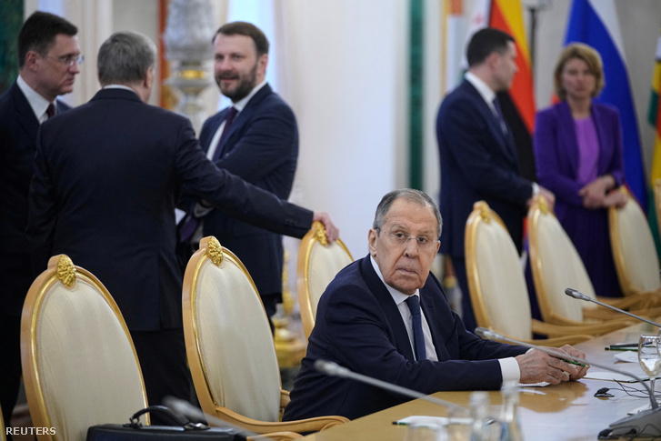 Szergej Lavrov orosz külügyminiszter Moszkvában 2025. május 10-én