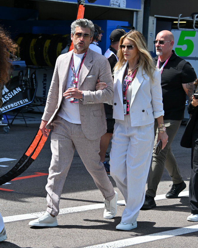 Patrick Dempsey feleségével, Jillian Finkkel látogatott ki a nagydíjra, ami talán a motorsport történetének egyik legikonikusabb versenye