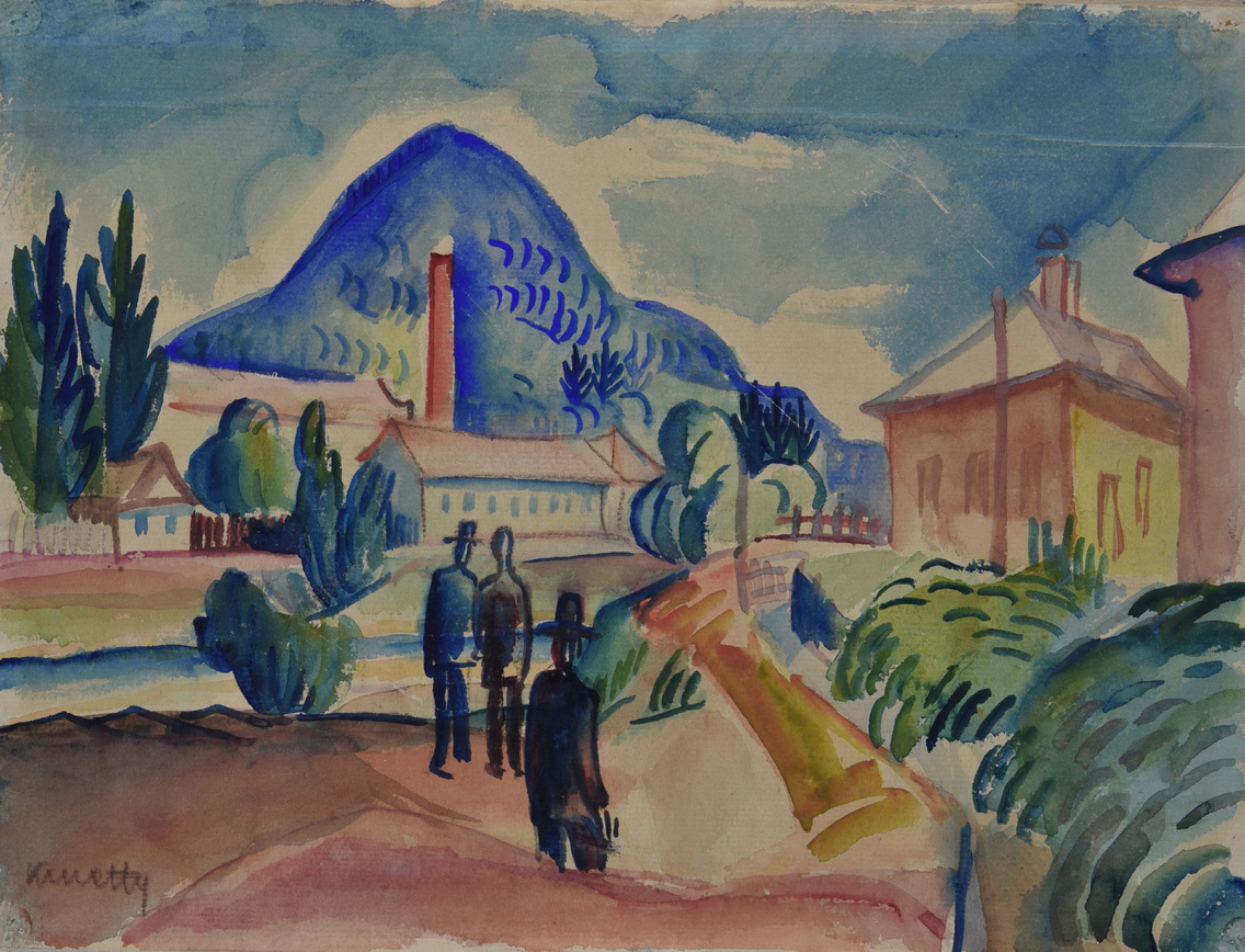 Kmetty János: Nagybányai táj, 1925 körül, akvarell, papír, 237 x 211 mm, Antal–Lusztig-gyűjtemény