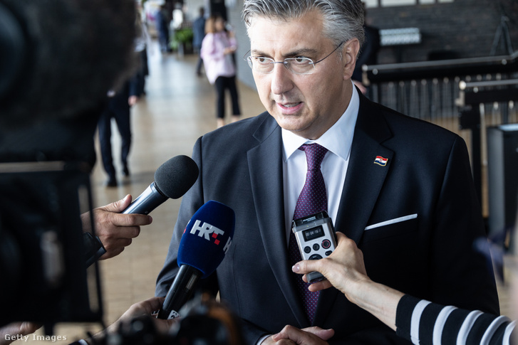 Andrej Plenkovic, a HDZ elnöke 2025. május 13-án