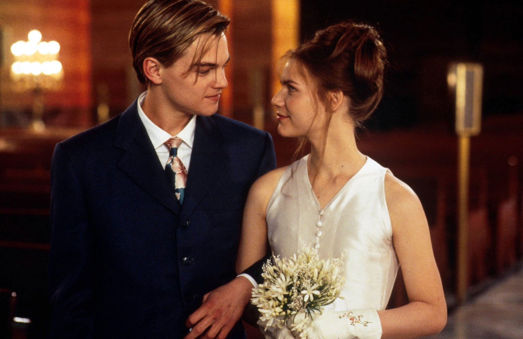 Leonardo DiCaprio és Claire Danes az 1996-os Rómeó és Júlia című filmben.