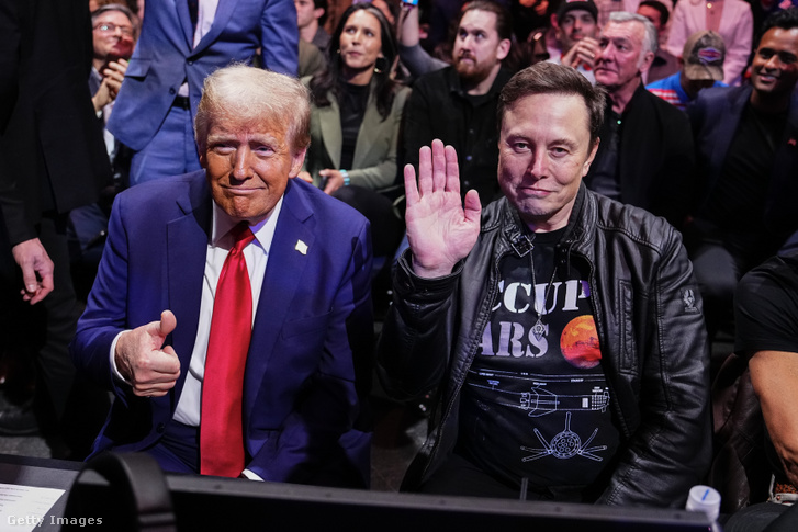 Donald Trump amerikai elnök és Elon Musk 2024. november 16-án New Yorkban