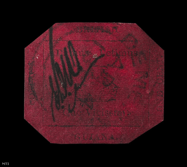 Az 1856-os British Guiana 1 cent Magenta bélyeg