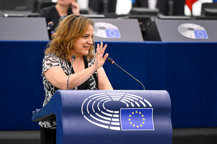 Iraxte García Perez az Európai Parlament Magyarországról szóló vitáján 2025. június 18-án