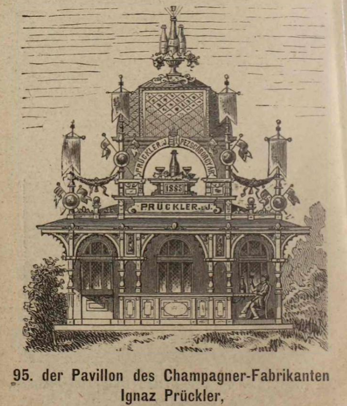 A Prückler pezsgőgyár pavilonja az 1885-ös Országos Általános Kiállításon