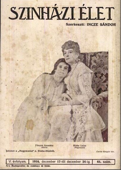 A Színházi Élet egy 1916-os lapszámának borítója