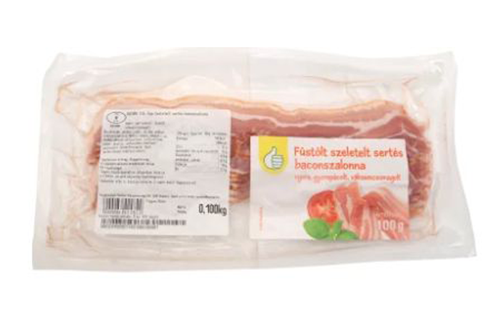 Tipp füstölt, szeletelt baconszalonna 100 grammos kiszerelésű terméke