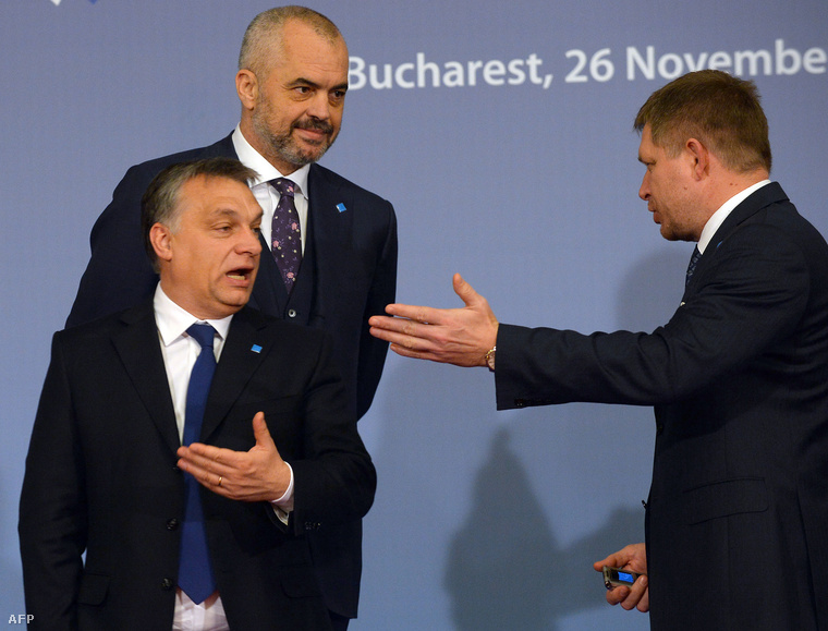 Orbán Viktor és Robert Fico egy 2013-as találkozón