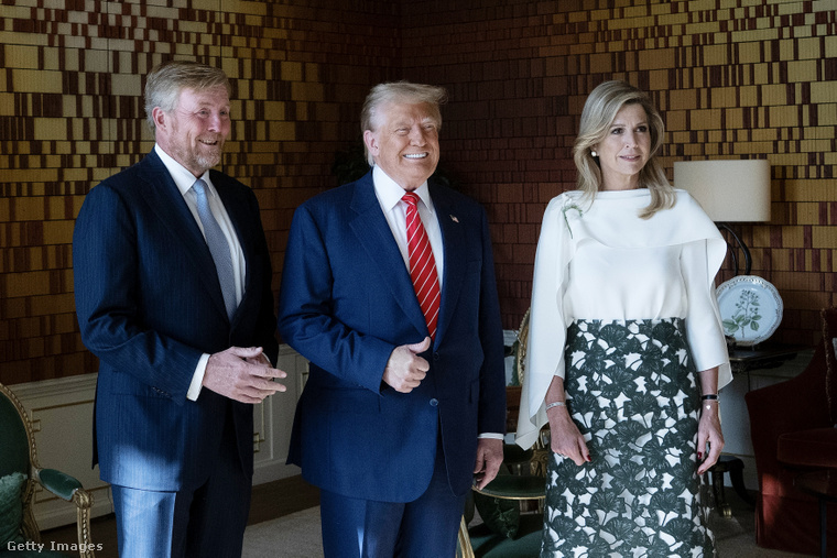 Vilmos Sándor, Donald Trump és Máxima (Fotó: Pool / Getty Images Hungary)