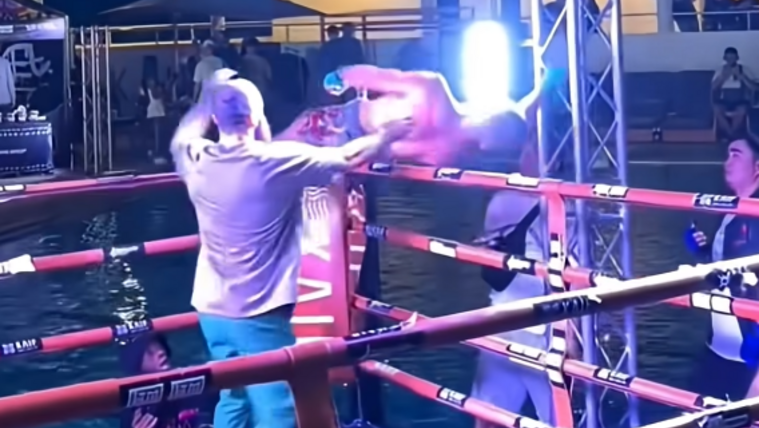 Nem az ellenfél, hanem az áramütés küldte padlóra az orosz bunyóst