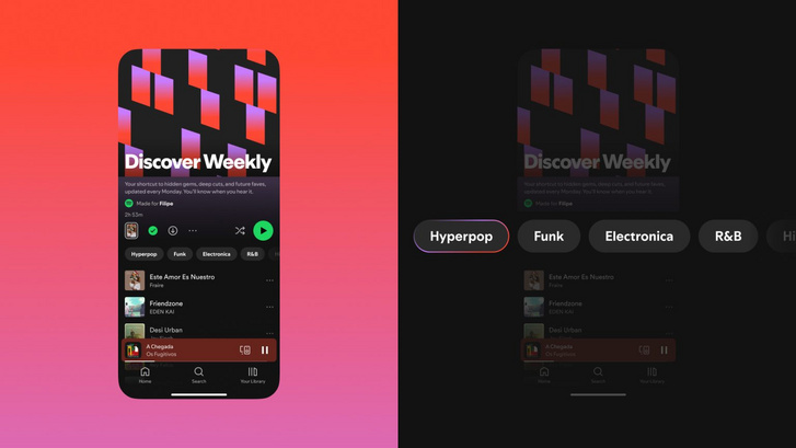 A megújult Spotify külseje
