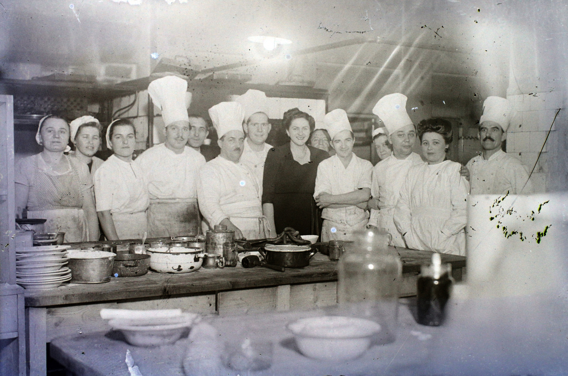 Gellért Gyógyfürdő, konyha, 1948