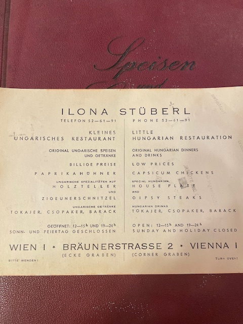 Régi, kétnyelvű étlap