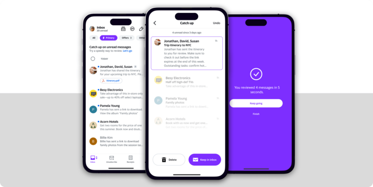 A Yahoo applikációjának e-mail szortírozása