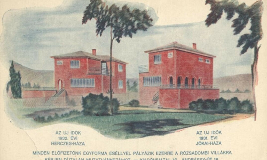 A tervezett villák; végül csak az egyik lett piros