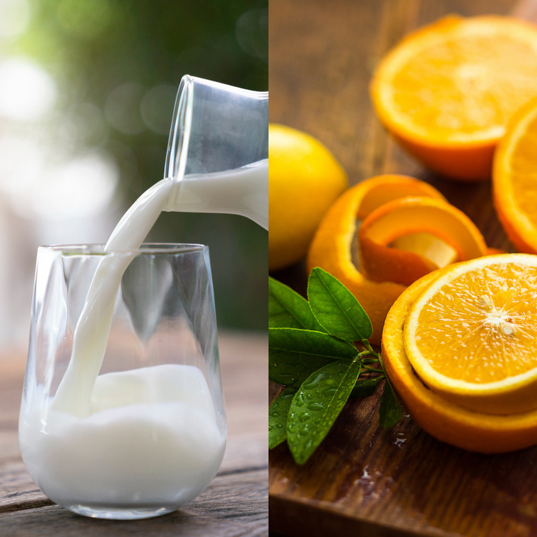 Tej és citrusokA tej és a citrusgyümölcsök (például a narancs vagy a citrom) keverése a tejfehérjék megalvadásához vezethet, ami emésztési zavarokat vagy puffadást okozhat Avery Zenker szerint