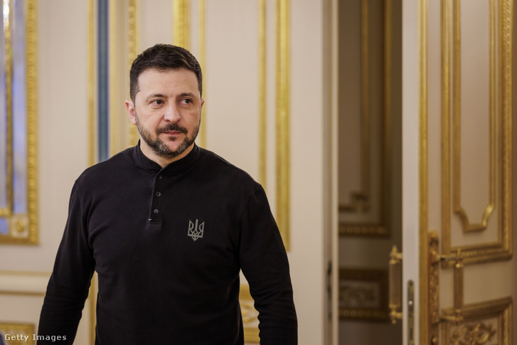 Volodimir Zelenszkij ukrán elnök 2025. április 1-jén Kijevben, Ukrajnában