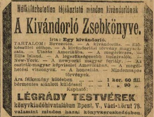 Még zsebkönyvet is adtak ki a kivándorolni szándékozók számára