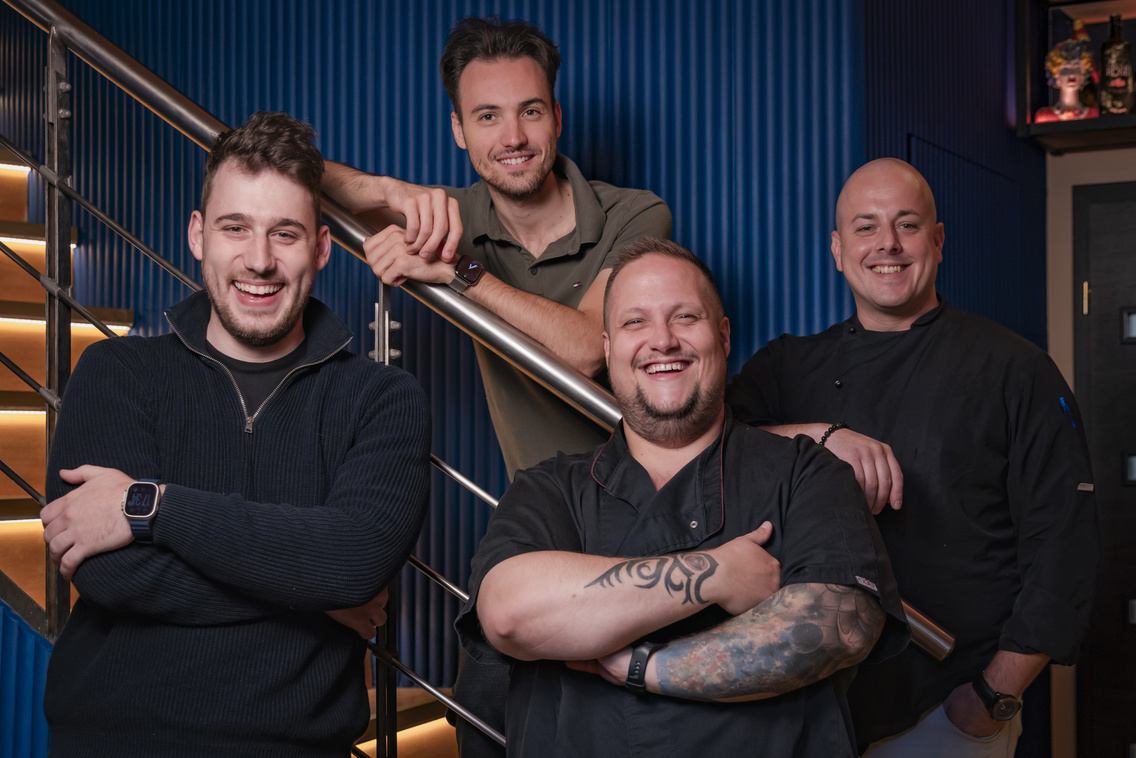 Balról: Spalek András, Róth Egon, Káposztás Tibor és Rigler Patrik