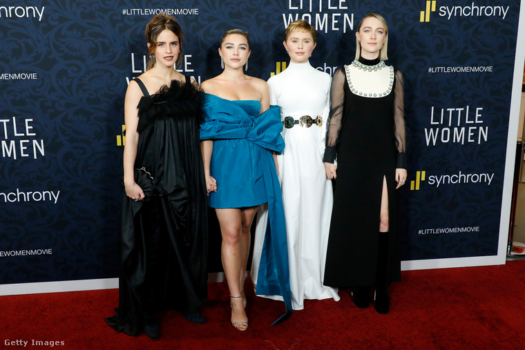 Emma Watson, Florence Pugh, Eliza Scanlen és Saoirse Ronan a Kisasszonyok 2019-es New Yorkban megrendezett bemutatóján. (Fotó: Getty Images)