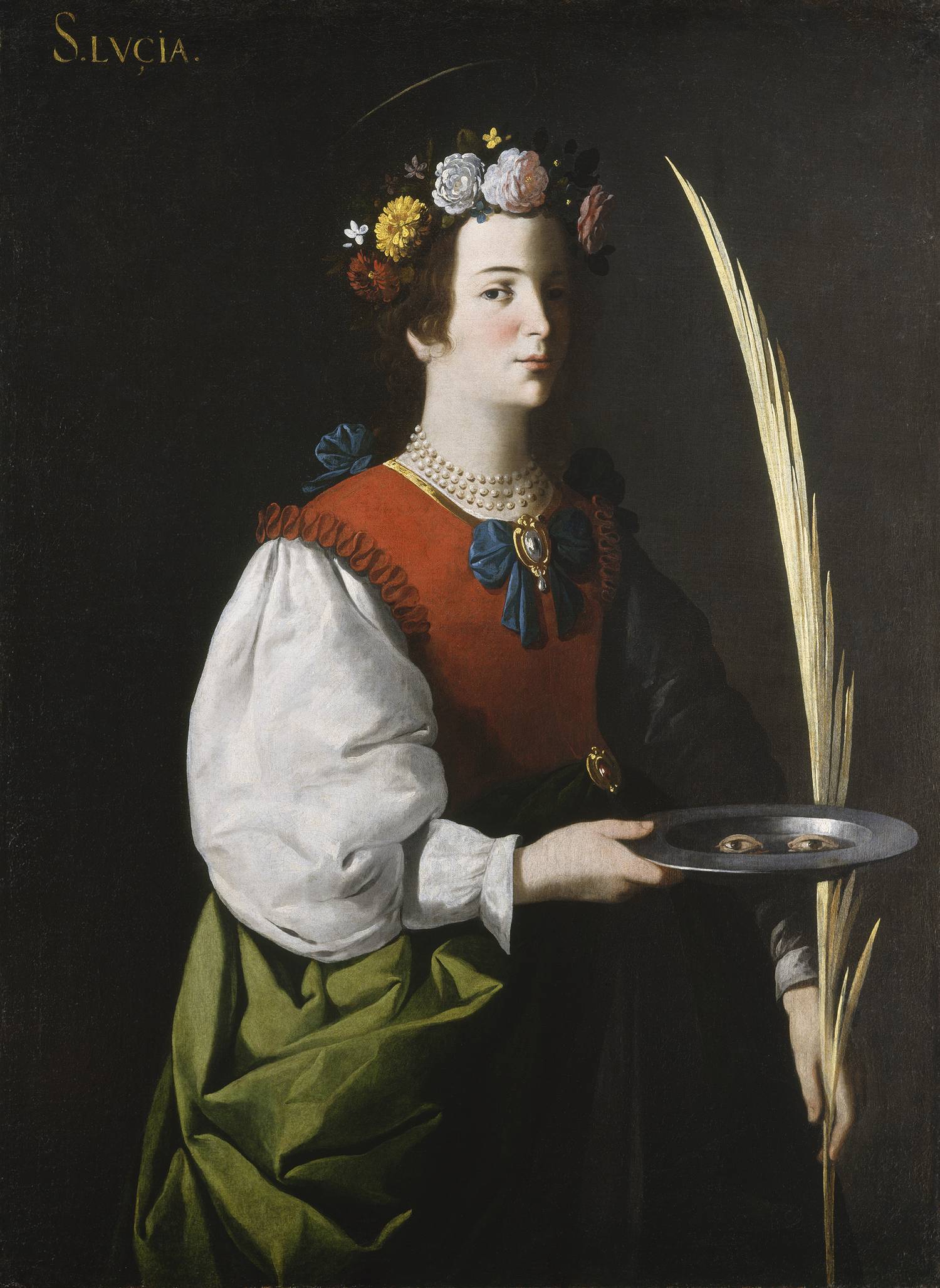Szent Lúcia Francisco de Zurbarán 17. századi spanyol festő alkotásán.
