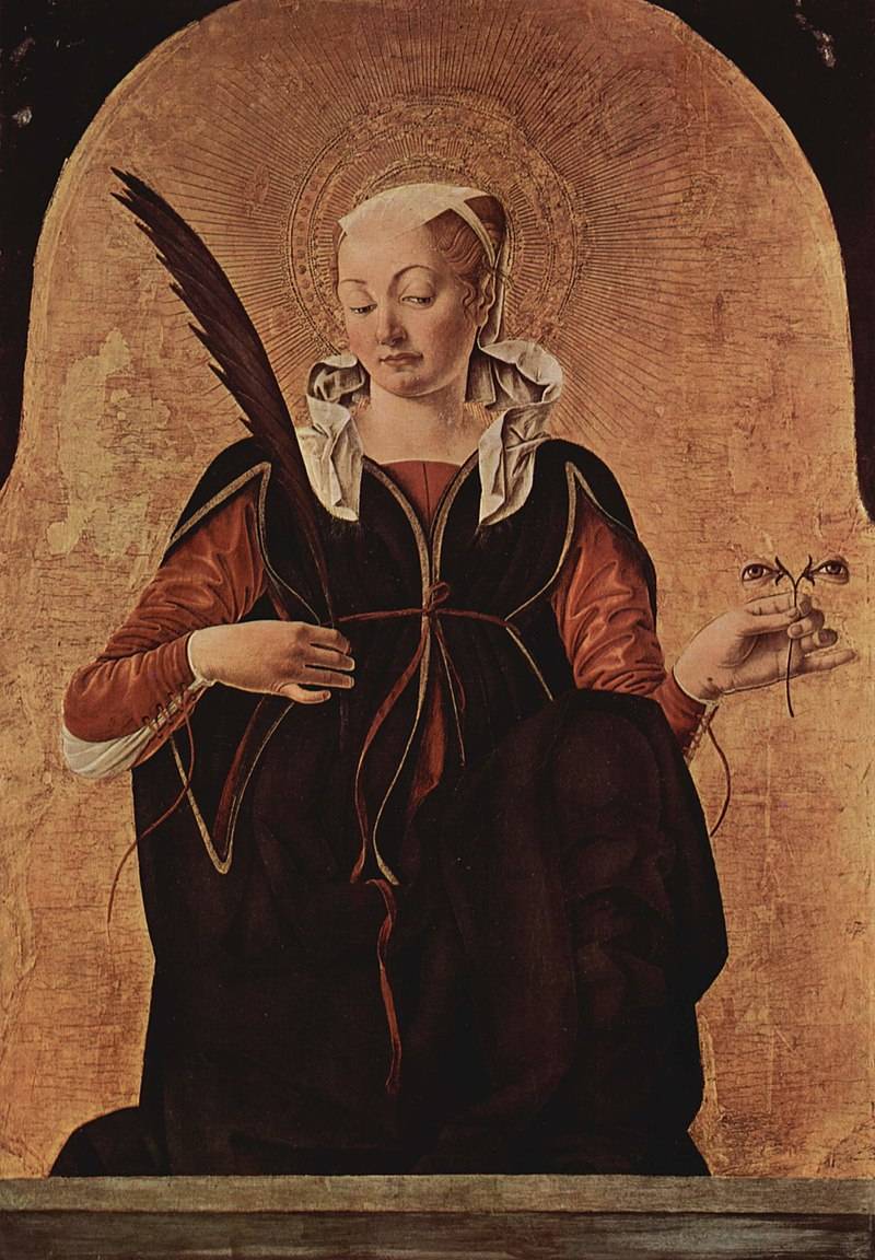 Szent Lúcia, Francesco del Cossa festménye a 15. századból.