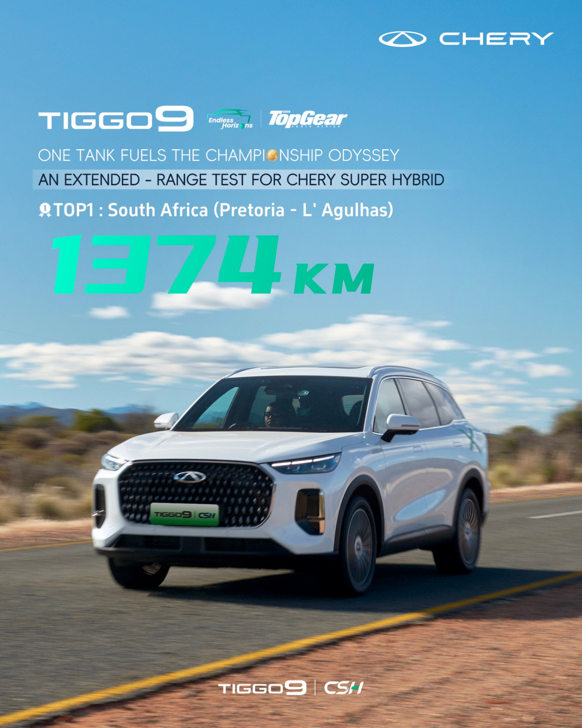 TIGGO9 CSH részt vett egy tartóssági teszten Dél- Afrikában a TOPGEAR - rel