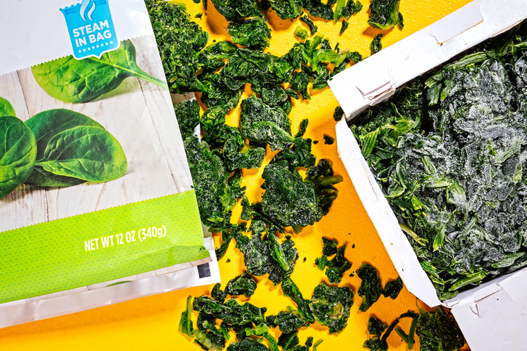 SpenótA fagyasztott spenót tele van vassal és számos vitaminnal