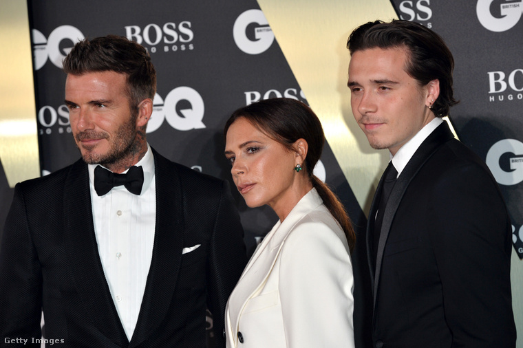 David, Victoria és Brooklyn Beckham. (Fotó: Getty Images)