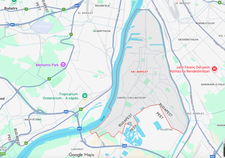 csepel terkep googlemaps.png