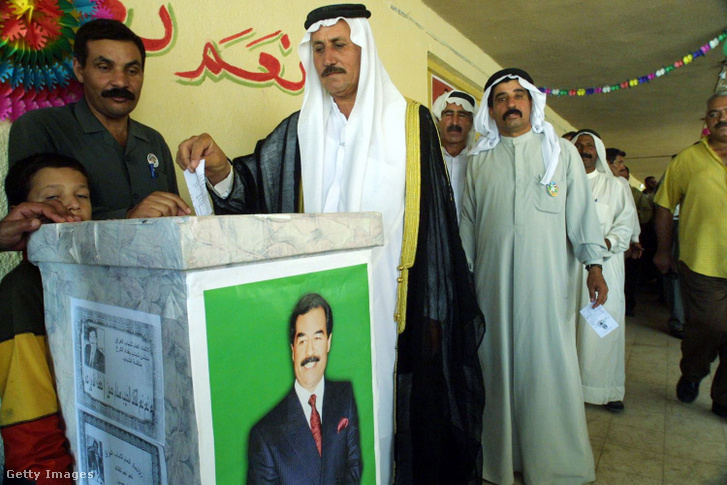 Minden politikus álma - 100 százalék részvétel, 100 százalék támogatottság, 0 érvénytelen szavazat. Szaddám Husszeinnek – némi ráhatással – mindez megadatott 2002-ben