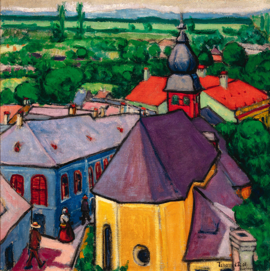 Tihanyi Lajos: Tájkép toronyból (1908)