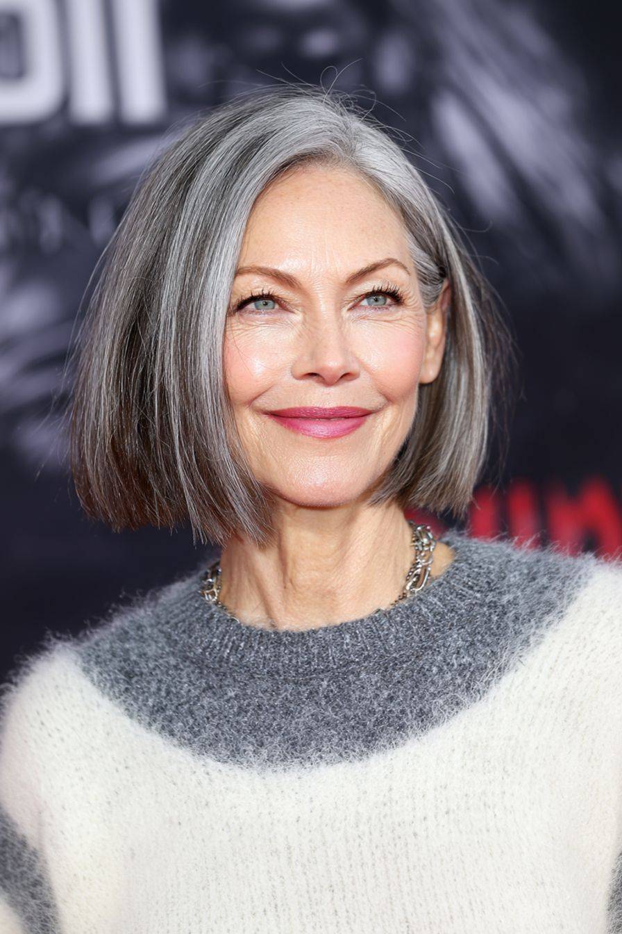 Az egyenes, állig érő bob ebben a szezonban is hódít. Elegáns, nőies, keretezi és nyújtja az arcot.