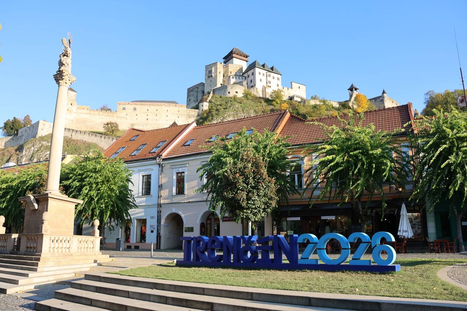 INSCRIPTION TRENČÍN 2026 UNDER THE CASTLE NÁPIS TRENČÍN 2026 POD
