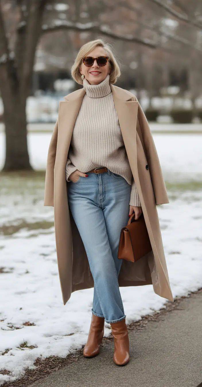 A hosszú, egyenes fazonú vagy derékban enyhén szűkített gyapjú-, illetve szövetkabát nemcsak elegáns, de optikailag karcsúsít is. Nyújtja a sziluettet, és letisztult, időtálló hatást kelt.