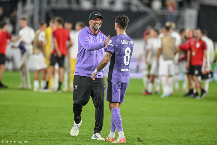 Jürgen Klopp és Szoboszlai Dominik Liverpoolban