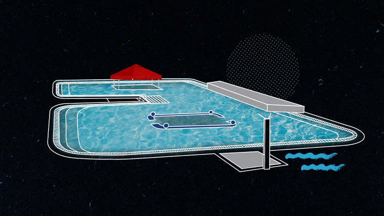Van egy kis kosz a medencében, amit illene eltávolítani, de ez még éppen elmegy