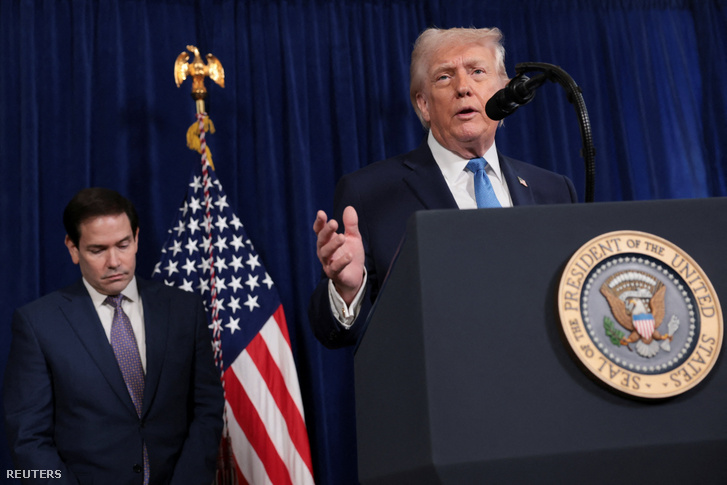 Donald Trump a venezuelai támadás utáni sajtótájékoztatón 2026. január 3-án