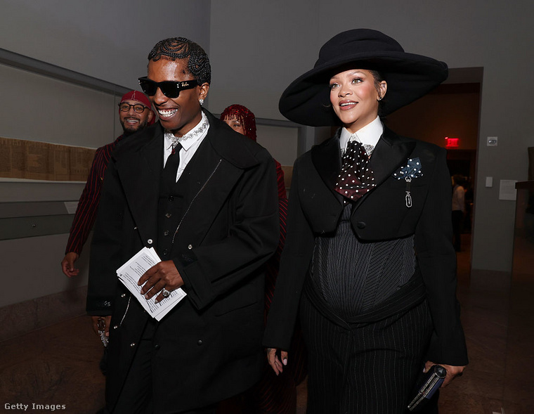 Rihanna és A$AP Rocky a Met Gála után. (Fotó: Getty Images)