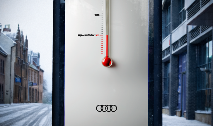 A digitális kijelzőkön így látható az Audi egyedi hőmerője
