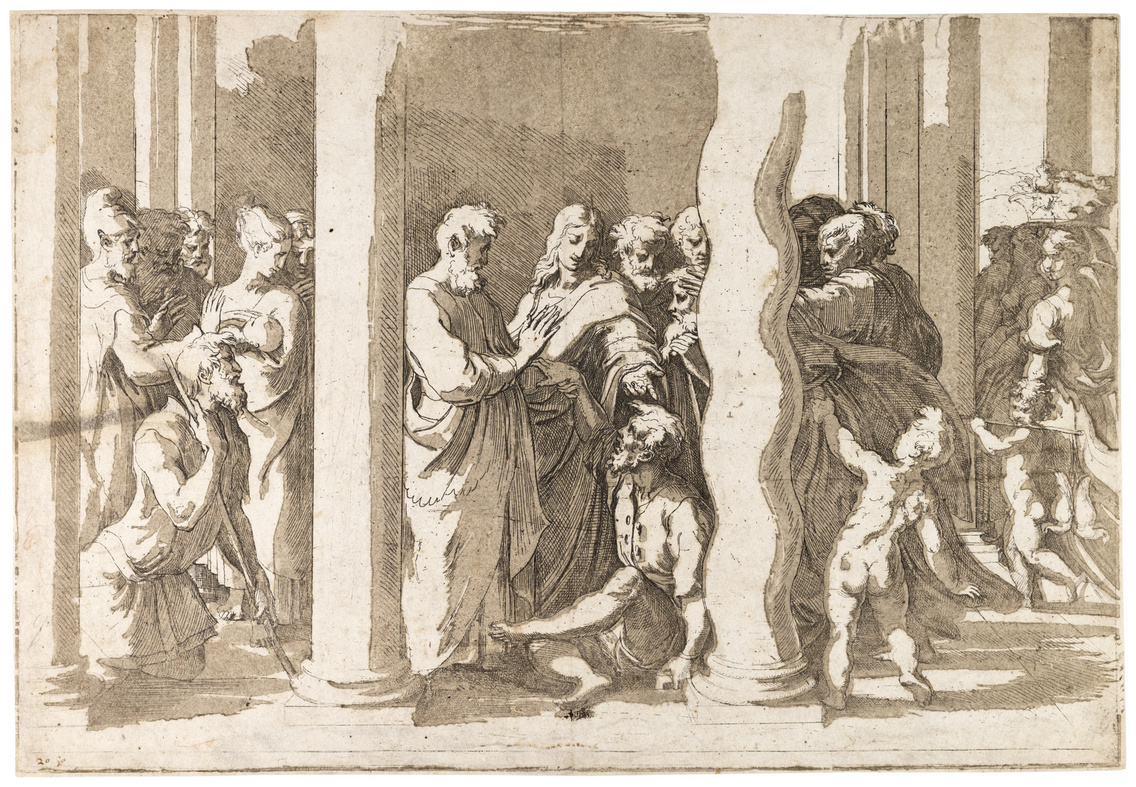 Parmigianino: Szent Péter és Szent János meggyógyítja a sántát a templom kapujában (1527–1530 körül)