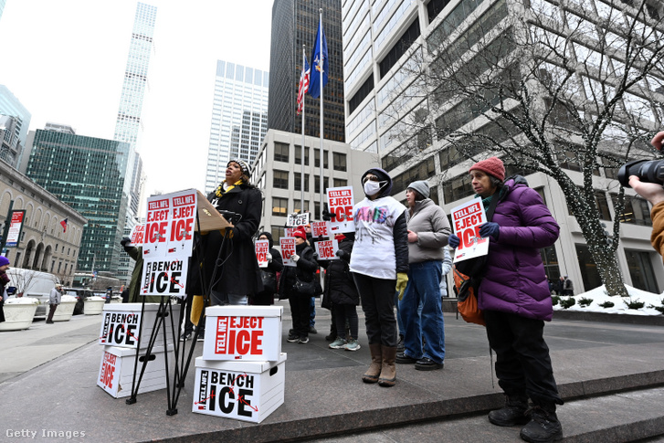 A New York-i ICE ellenes tüntetésen