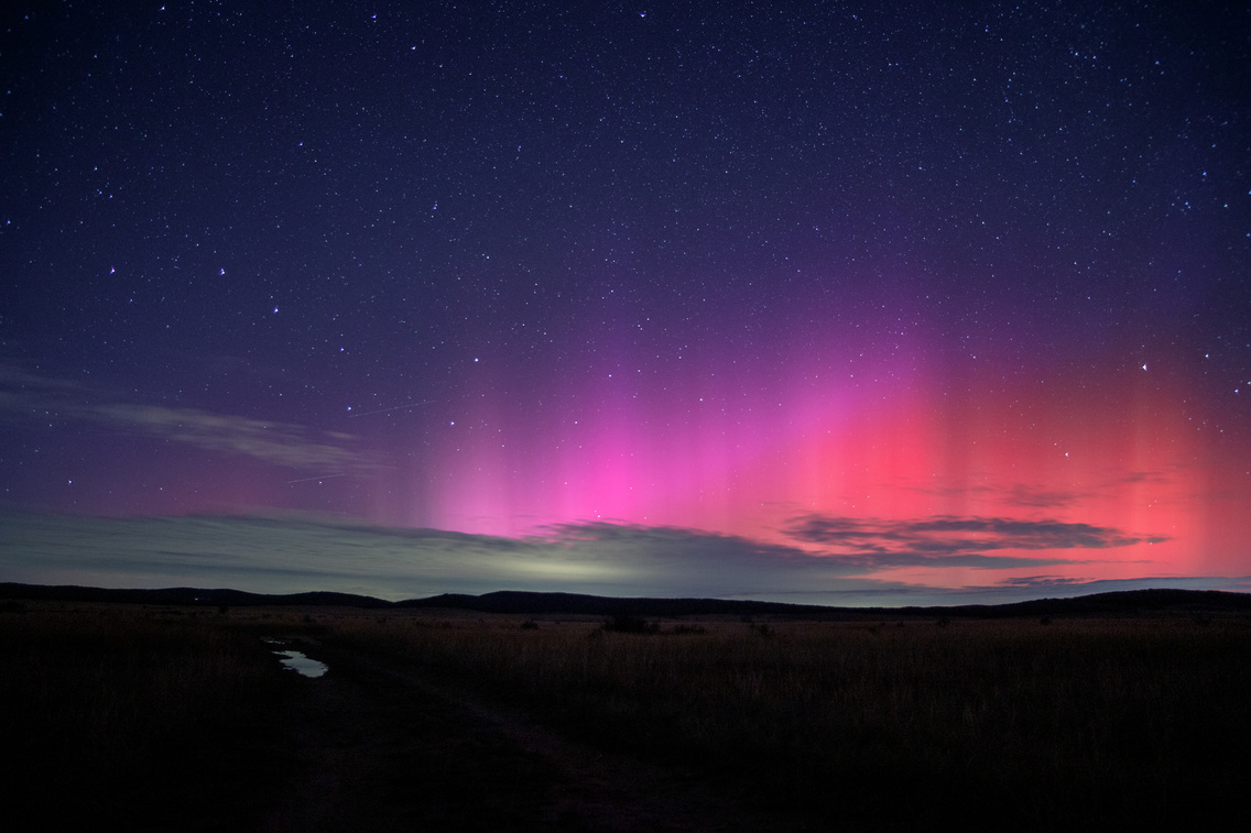 Északi fény Nagyvázsonyban, 2023. decemberben