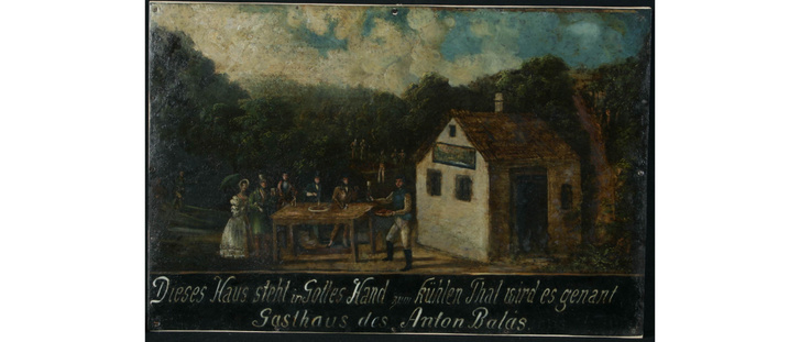 Balázs vendéglő, Hűvösvölgy festett cégére