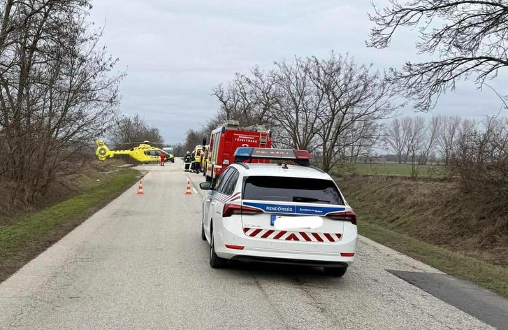 A jászapáti közterület-felügyelők közúti közlekedési balesethez vonultak ki a Jászapáti–Jászszentandrás közötti útszakaszra