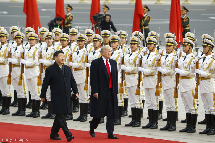 Hszi Csing-ping és Donald Trump 2017. november 9-én Pekingben