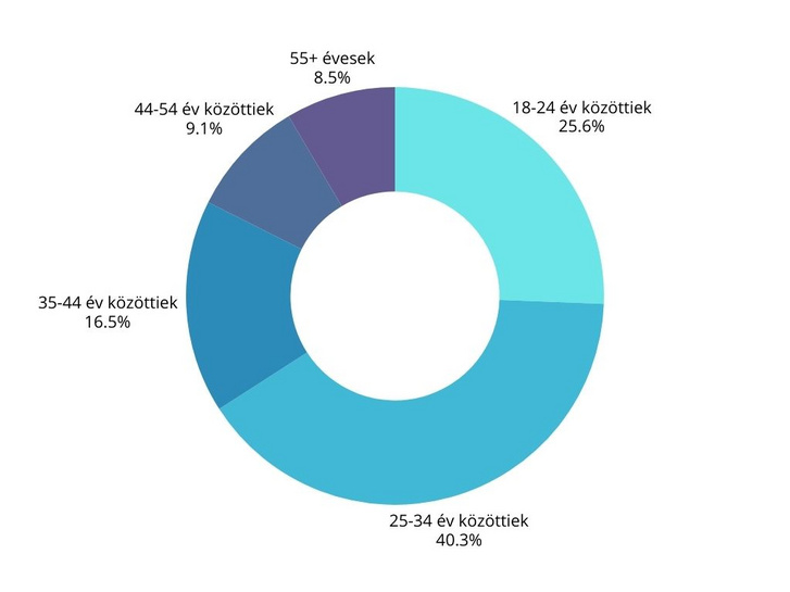 TikTok korcsoportos bontása. Forrás: Statista