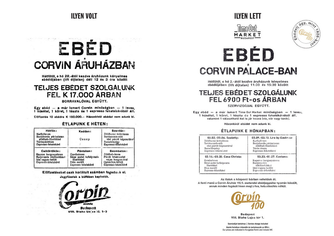 Corvin 100 Menü